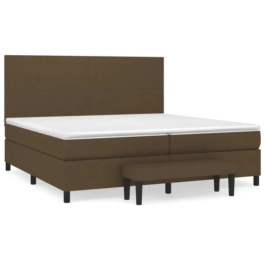 vidaXL Boxspringbett mit Matratze Dunkelbraun B/T/H: 200 x 200 x 203 cm - Bild 2