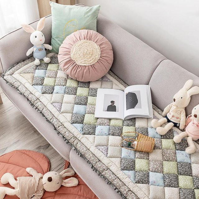 Rutschfeste Sofamatte aus Baumwolle für das Wohnzimmer, Mehrfarbig, Breite: 60 cm, Tiefe: 160 cm - Bild 1