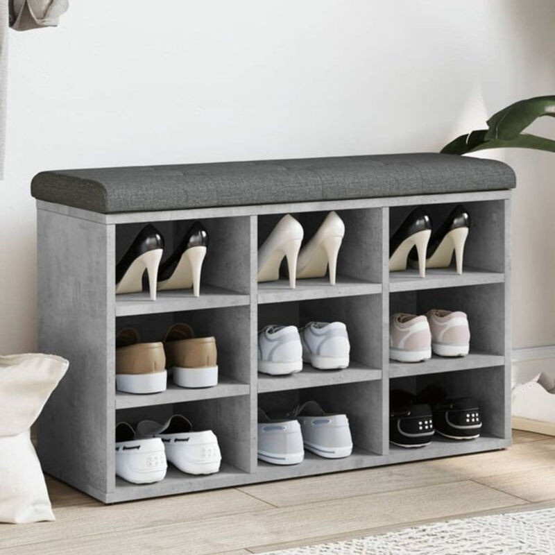 Vidaxl Schuhbank Modern in Grau aus Holzwerkstoff und Polyester, B/T/H: 82 x 32 x 50 cm - Bild 1