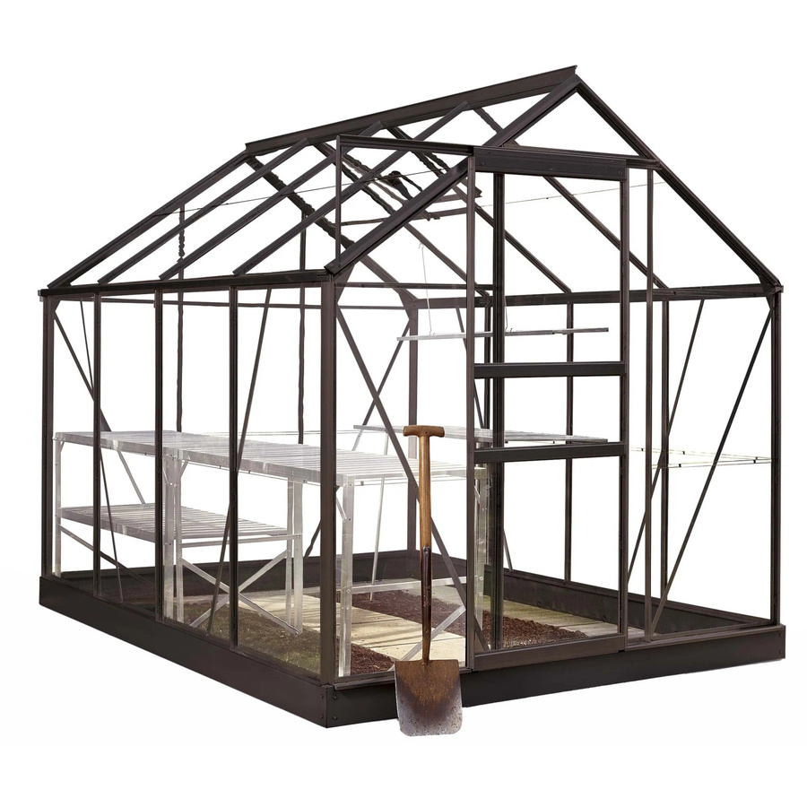 Halls Gewächshaus Popular Schwarz 5 m² mit 3 mm Blankglas - Bild 2