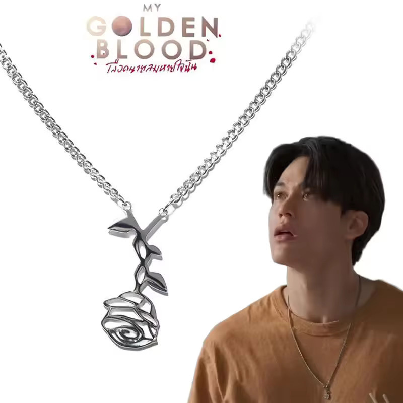 YUMEI Halskette Titan Stahl, Roségold, Unisex - Bild 3