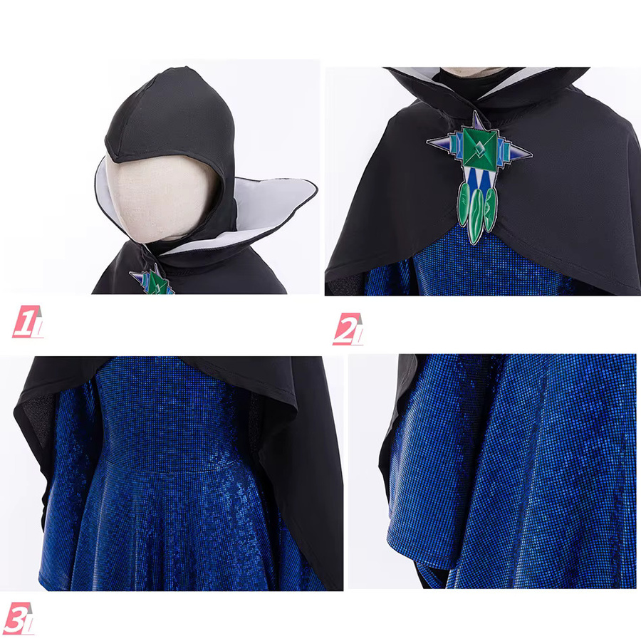 ollobebe Schneewittchen Böse Königin Kostüm, Cosplay-Kleid, Set mit Kronenumhang, Fantasy - Bild 3