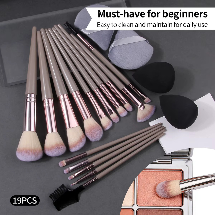 KOSSHOW Make-up Pinsel Set, 19-teilig, mit Puder-, Lidschatten- und Wimpernpinseln, Unisex - Bild 2
