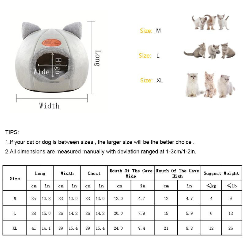 Yiran Furniture Haustiernest für Katzen in Lichtgrau mit Cord-Material - Bild 2