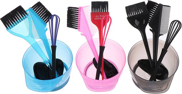HNKMP Haarfärbe-Pinsel- und Schüssel-Set mit Ohrenschutzkappen, Unisex - Bild 1