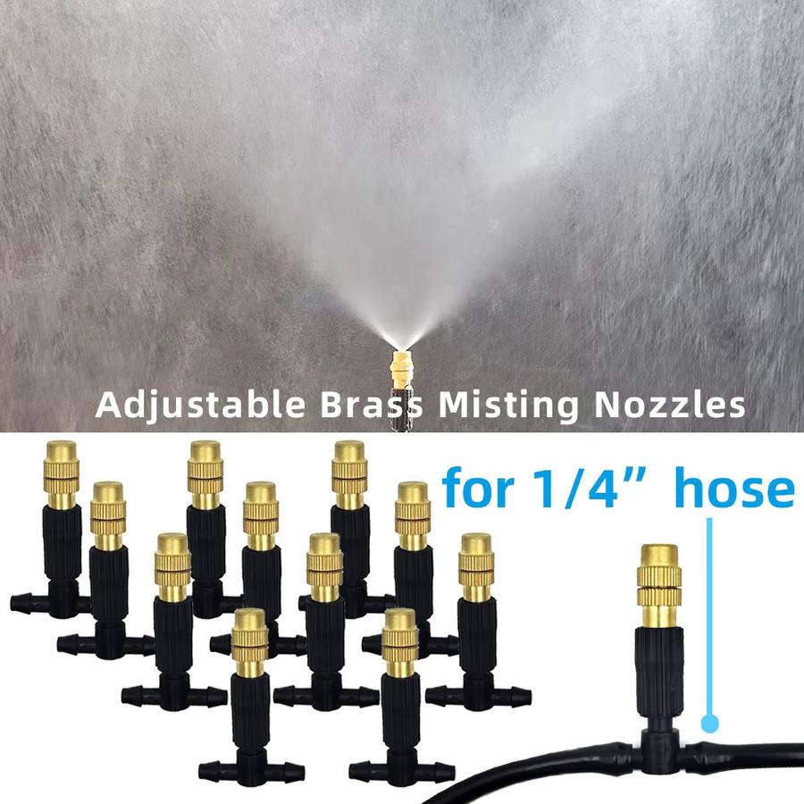 Außen-Nebelkühlungssystem für Garten und Gewächshaus mit 1/4 Zoll Messing-Zerstäuberdüsen und 4/7mm Schlauch in Silber - Bild 3