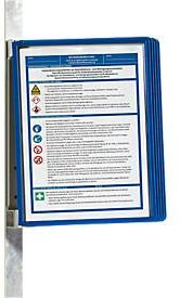 Magnet-Wandhalter-Set Vario Wall mit 5 Whiteboard-Tafeln in Dunkelblau und Schwarz - Bild 1