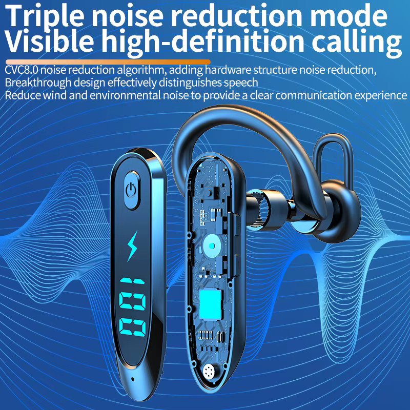 Kebidu Bluetooth 6.0 In-Ear Kopfhörer mit HiFi Stereo Musik, 270 Grad Rotation, LED-Anzeige und Rauschunterdrückung, Schwarz - Bild 2