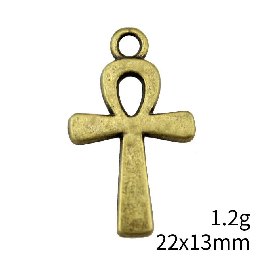 IFOCUS Charme Ankh Kreuz, Metall Legierung, Gold, Unisex - Bild 3