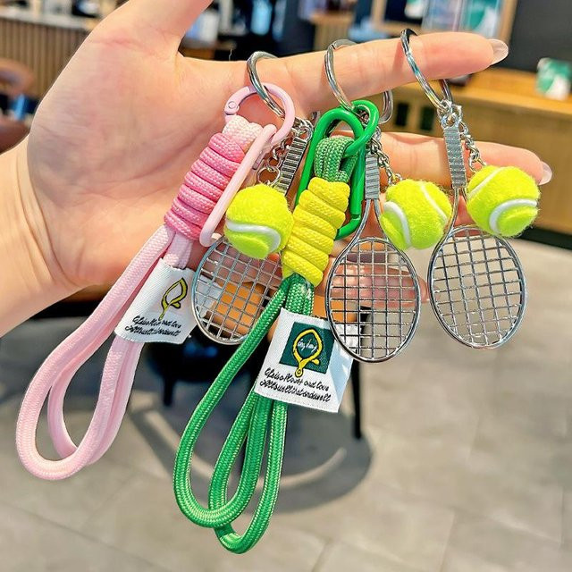 Velishy Anhänger Mini-Tennisschläger, Silber, Unisex - Bild 1