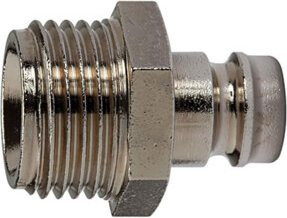 Riegler Temperier-Einstecknippel DN 9 mit Außengewinde G 1/2, Messing, Silber - Bild 1