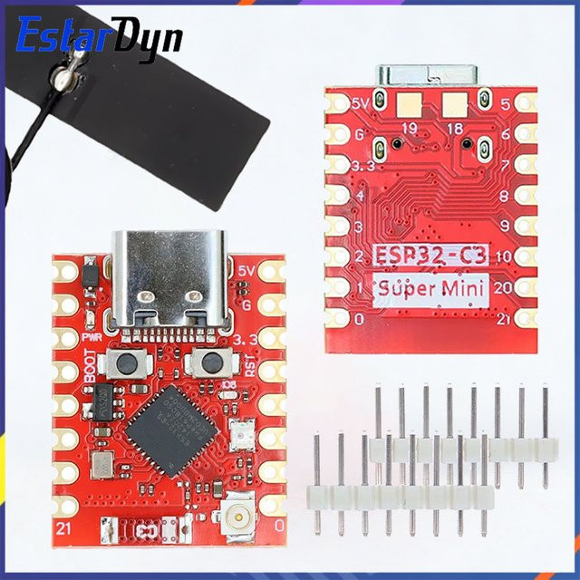 Estardyn ESP32-C3 SuperMini Plus Entwicklungsboard mit WiFi und Bluetooth in Rot - Bild 1