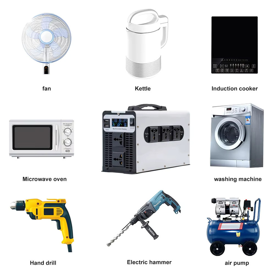 Reiner Sinus-Wechselrichter mit 3000 W Leistung, DC 12 V bis 72 V zu AC 110 V oder 220 V, Solar-Auto-Wechselrichter mit LED-Anzeige - Bild 4
