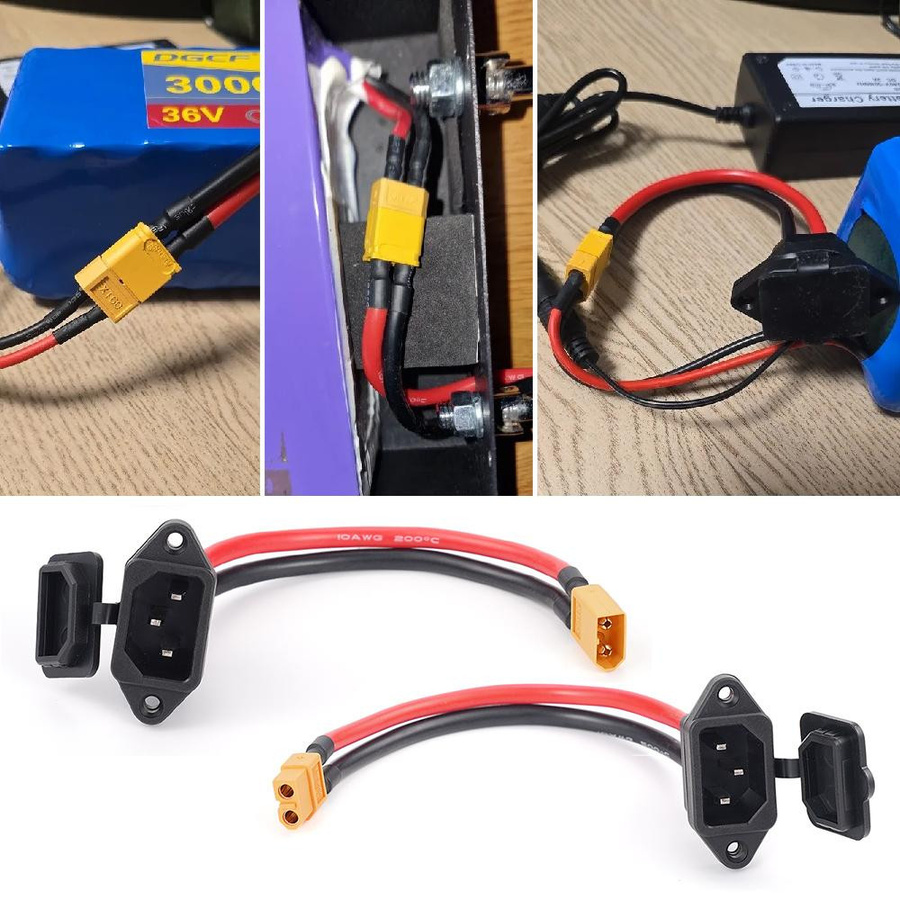 Pure Living Co. XT60 auf 3-poliges Stecker- und Buchsen-Autoladekabel für Lithium-Batterien und Elektrofahrräder - Bild 2