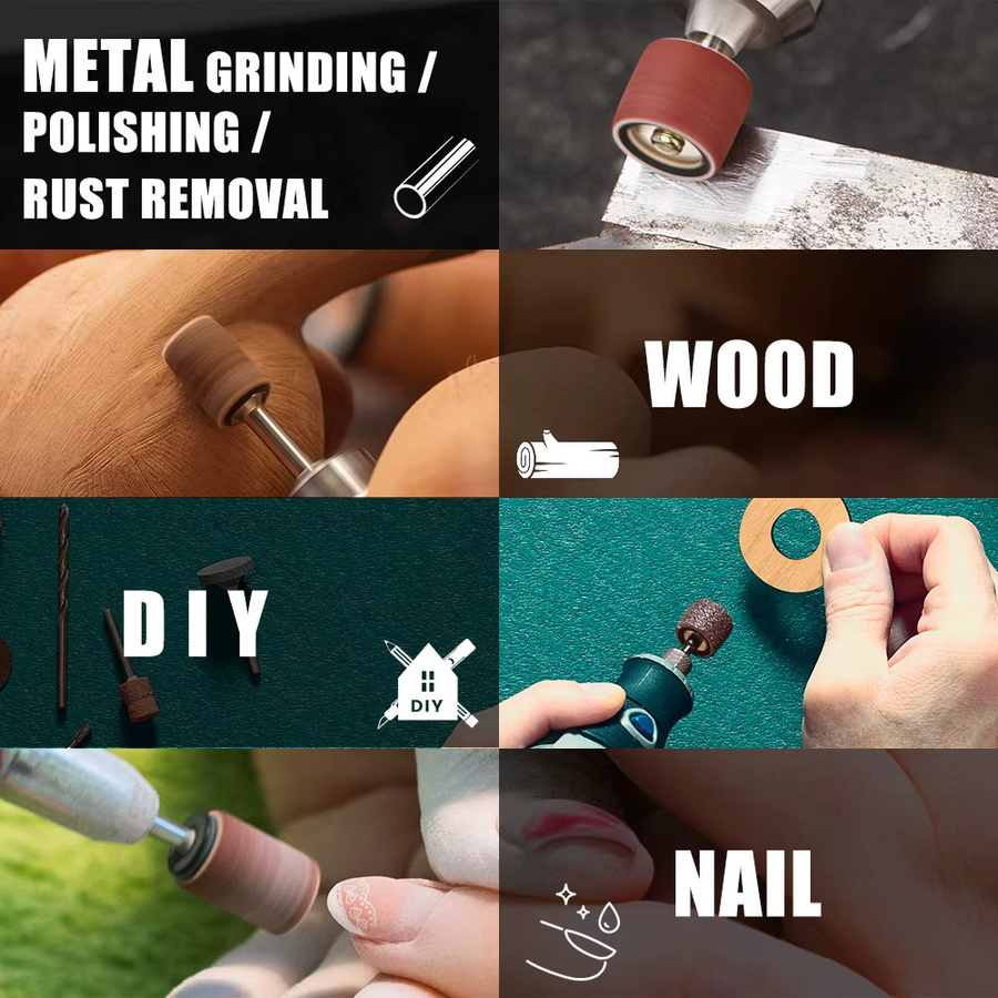 xcan Schleiftrommel-Set mit Schleifbändern und Sanddorne für Dremel-Nagelbohrer, Körnung 80, 100, 120 - Bild 5