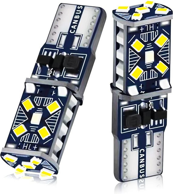 p2max 2er-Set T10 LED 2016 15 SMD W5W 168 Canbus Leuchtmittel für 12V Auto Signal Licht Nebel Bremslicht und Innenraumbeleuchtung - Bild 1