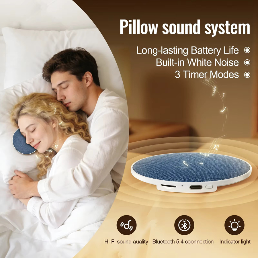 BMAD Kabelloser Kissenlautsprecher mit Bluetooth 5.4 und 360 Grad Surround Sound in Blau - Bild 3
