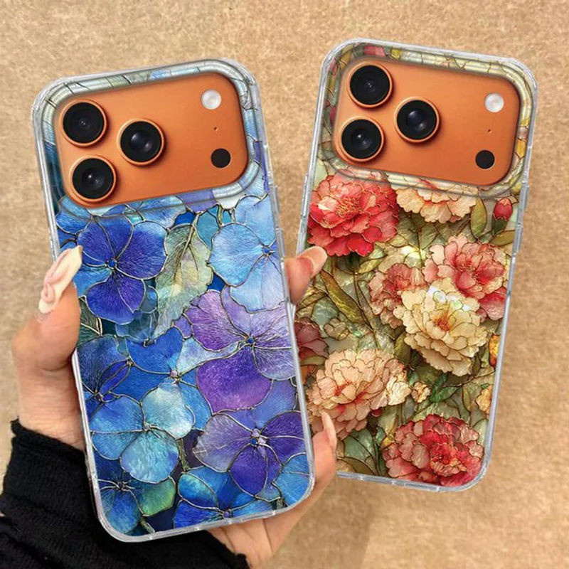 FunYudas Handyhülle mit floralem Rosen-Design und Farbverlauf für iPhone Modelle, mehrfarbig - Bild 1