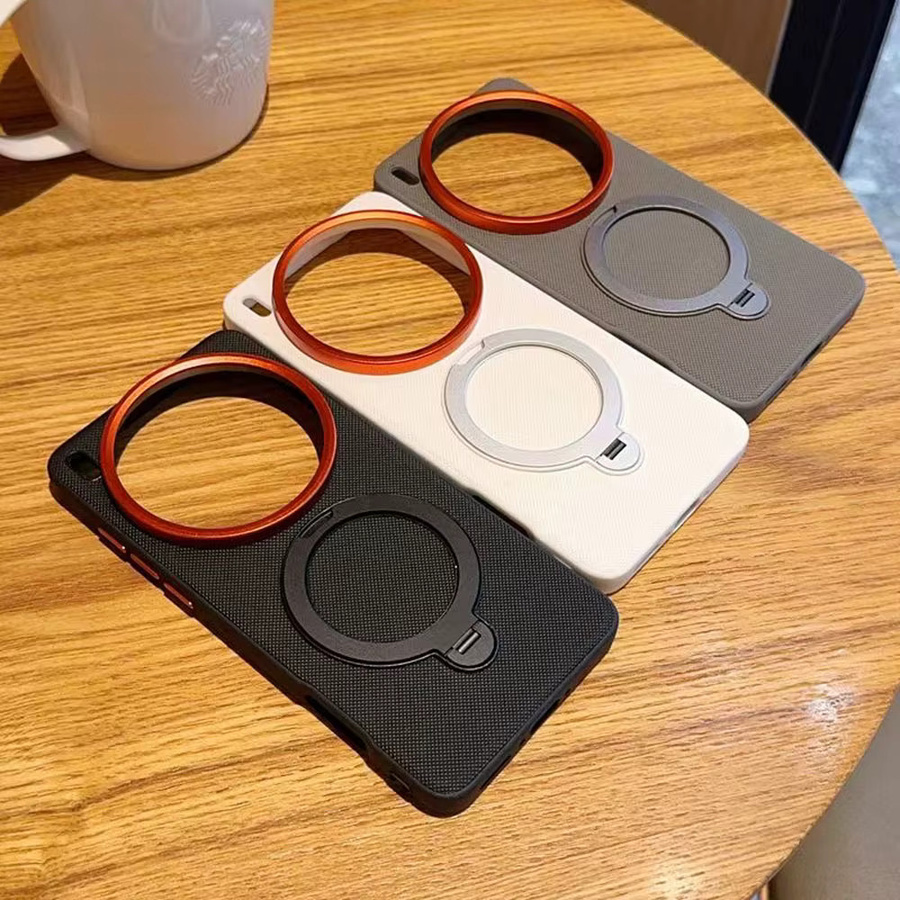 KELAPA Magnetische Handyhülle mit Diamond Texture und Ringständer für Vivo X200 Ultra, X200s, X100s und X300 Pro Mini, Schwarz, stoßfeste matte Abdeckung - Bild 4
