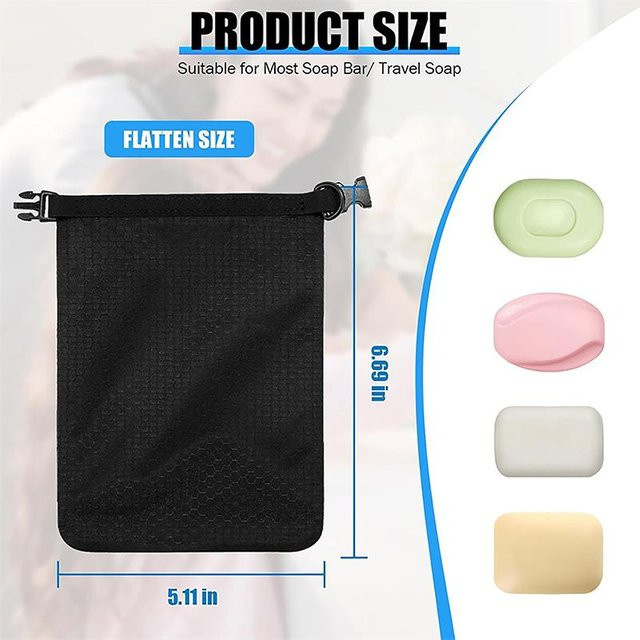 Mango Event Seifendose und Seifenhalter aus Kunststoff und Nylon, Schwarz, B/T/H: 13,0 x 17,0 x 16,99 cm - Bild 1