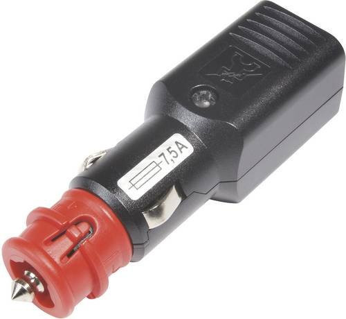 ProCar Universalstecker NG 7,5A in Schwarz mit zwangsgeführter Zugentlastung und Sicherung für 12V und 24V - Bild 1