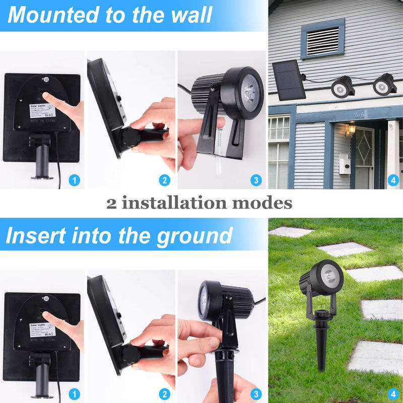 T-SUNRISE RGB Solar LED Scheinwerfer IP65 Wasserdicht Multicolor Outdoor Garten Flutlicht Schwarz - Bild 2