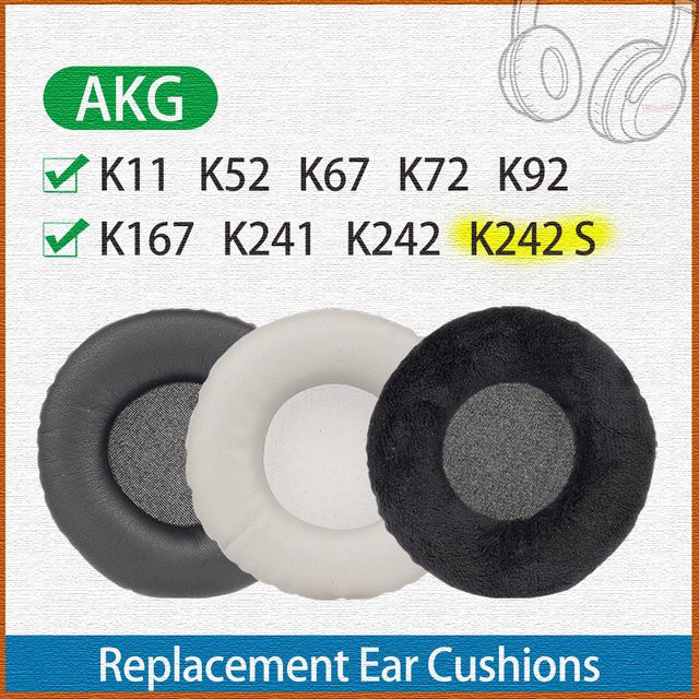 Universal Fit Mesh Velour Leder Ohrpolster in Schwarz für AKG Kopfhörer K11 K52 K67 K72 K92 K167 K241 K242 K242S Ersatz-Ohrkissen - Bild 1