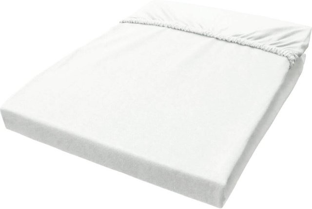 Pocoline Jersey Spannbetttuch aus Baumwolle in Weiß, B/H/T: 150 x 28 x 200 cm - Bild 1