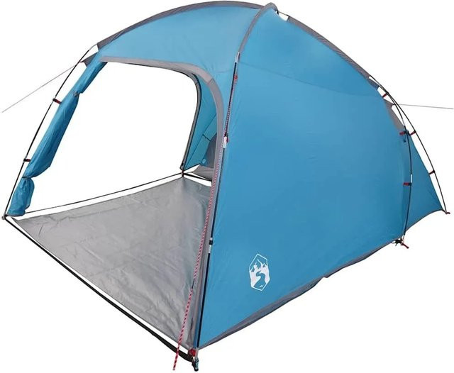 vidaXL Zelt mit Dach in Blau aus Polyester und Fiberglas, H x B x T: 185 x 370 x 230 cm - Bild 1