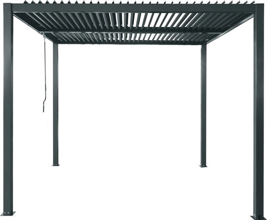 Floraworld Pergola mit Lamellen-Flach-Dach aus Aluminium in Anthrazit, B/T: 300 x 300 cm