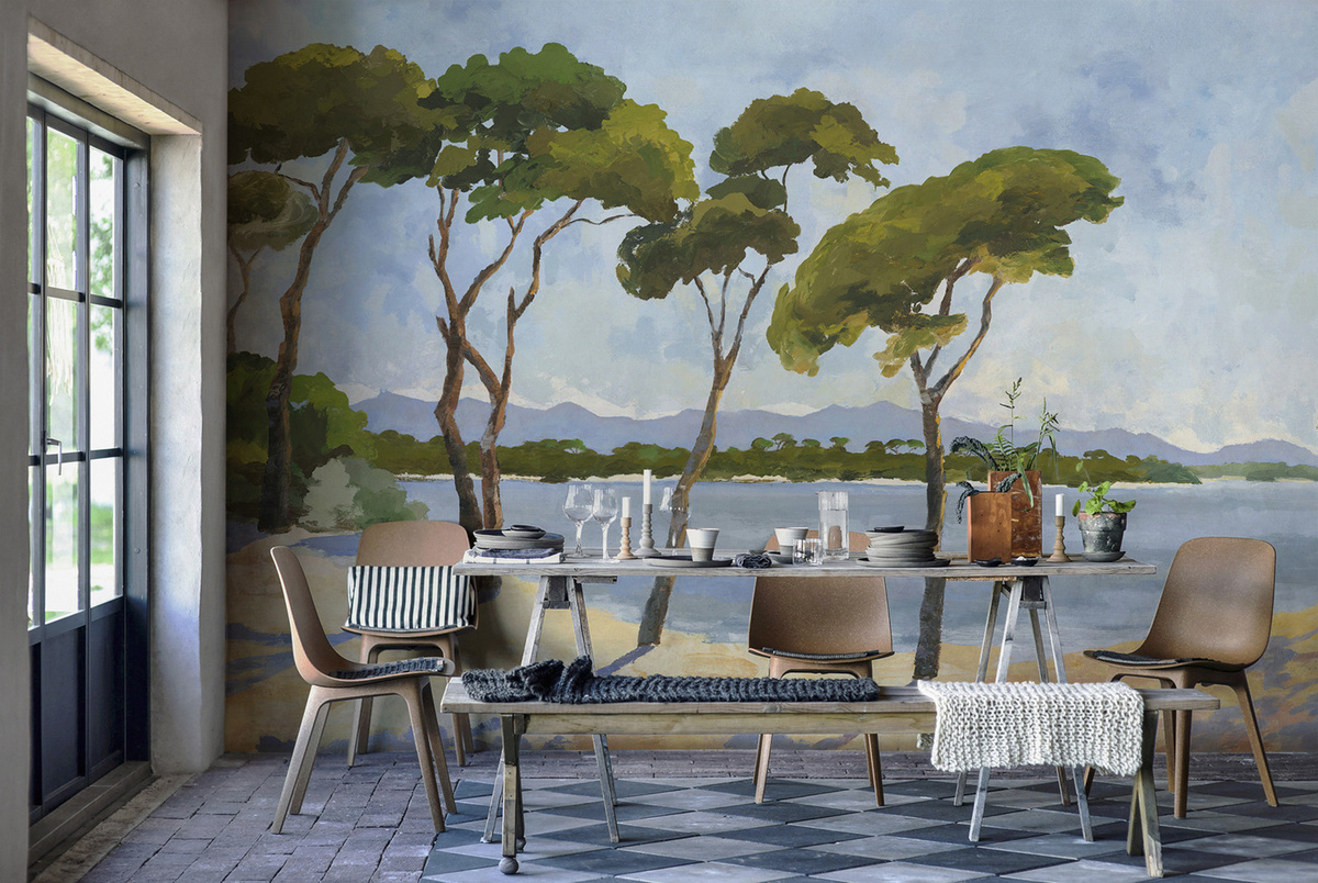 Isidore Leroy Mural Lérins Wandtapete Panel C im mediterranen Sommer-Design, Mehrfarbig - Bild 2