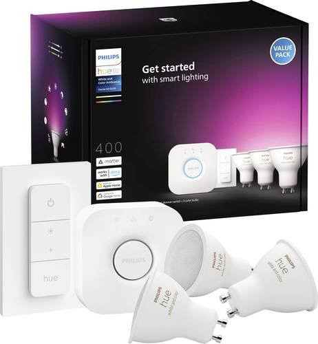 Philips Hue White & Color Ambiance GU10 LED Starter-Set mit Dimmer, 400lm, Multicolour und Weiß - Bild 2