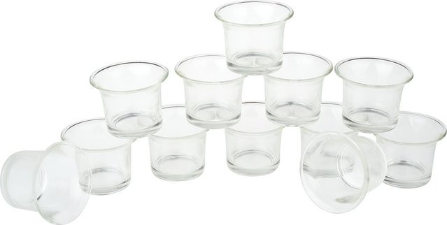 VBS Teelichtgläser Geschwungen, 12 Stück, transparent aus Glas - Bild 1