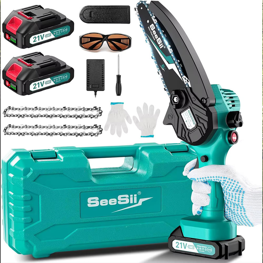 SEESII Akku-Kettensäge Mini Elektrische Kettensäge 6 Zoll für Makita 18V Akku - Bild 6
