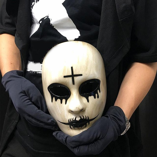Anonyme Masken Halloween, Gesichtsmasken, Weiß, Kunststoff - Bild 1