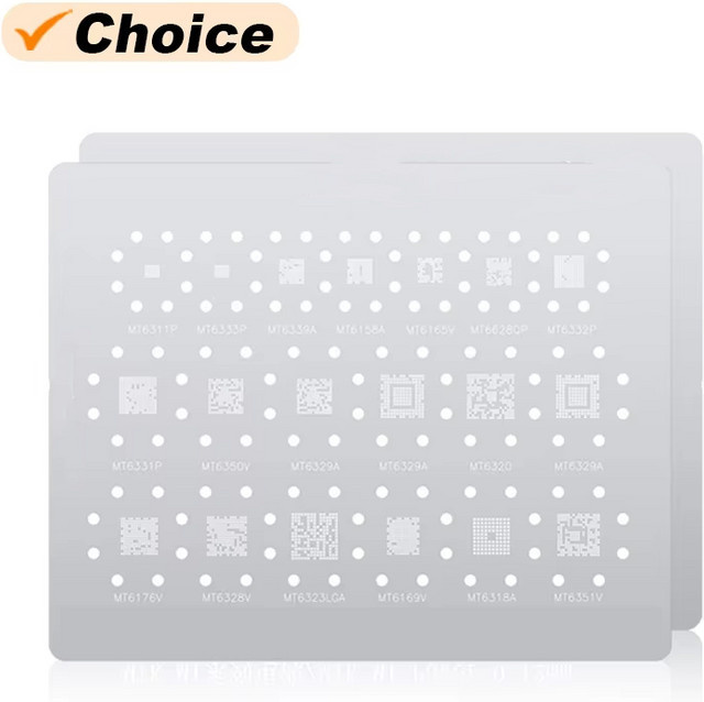 AMAOE BGA Reballing Schablone CHG1 für Qualcomm PM MTK MT Power Repair Lade IC in Silber aus Stahl 0,12 mm - Bild 1