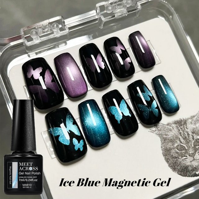 MEET ACROSS Cat Magnetic Gel Nagellack, Schimmernd, 7 ml - Bild 1