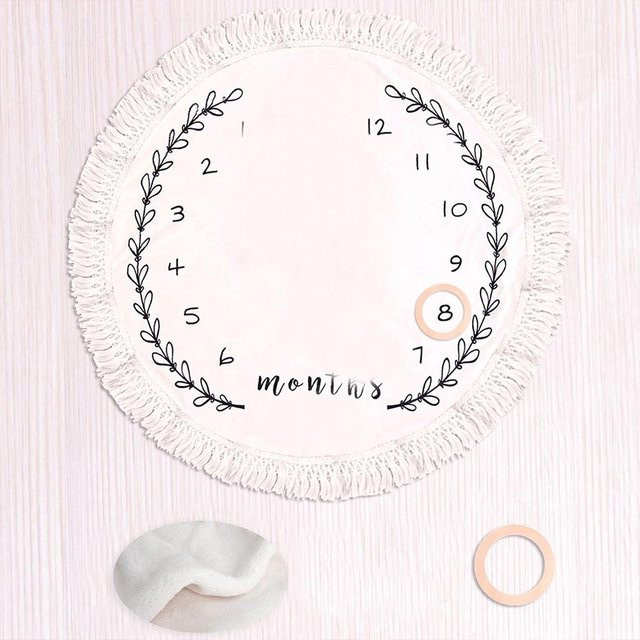 Ylsteed Flanell Baby Decke Monatliche Meilenstein Decke für das erste Jahr mit Wachstum Diagramm, Breite: 100 cm - Bild 1