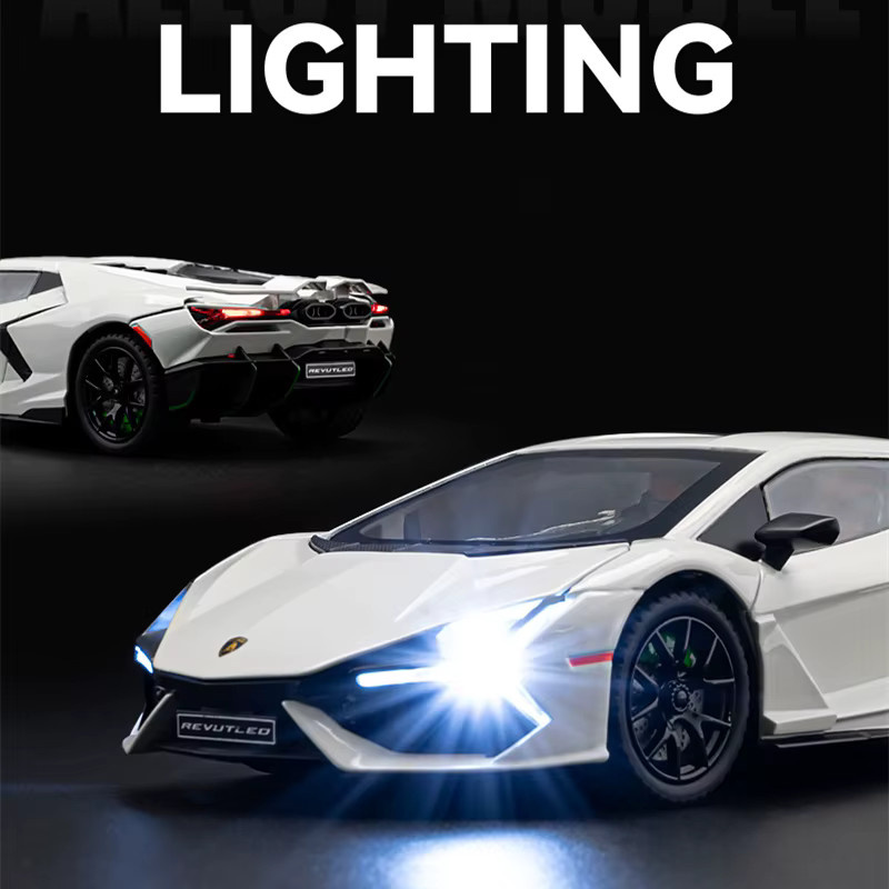 MAKEDA Revuelto Sportwagen Modell, 1:24, Metall, mit Sound und Licht - Bild 3