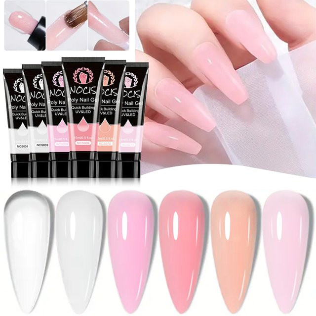 NOCIS Poly-Nagelgel, 6 Farben, Soak-Off, LED Gel-Lack - Bild 1