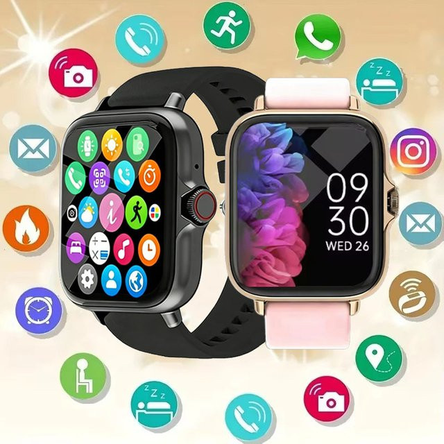 Ola Esporte Multifunktionale Smartwatch für Männer und Frauen in Schwarz mit Bluetooth, Telefonfunktion und Schlafüberwachung - Bild 1