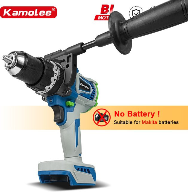 Kamolee Bürstlose Akku-Schlagbohrmaschine und Akkuschrauber mit 13 mm Bohrfutter, kompatibel mit Makita 18V LXT Akkus - Bild 1