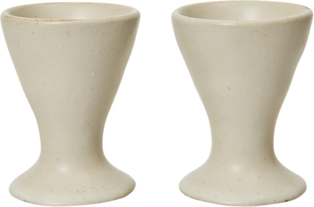 Ferm Living Flow Eierbecher 2er Set aus Keramik in Weiß - Bild 1