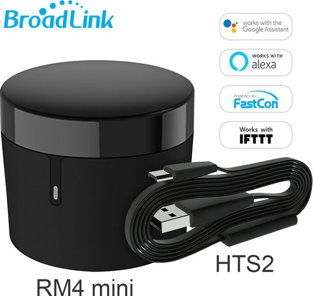 BroadLink RM4 Mini Universelle IR-Fernbedienung und Smart Home Controller mit Wifi und Bluetooth in Schwarz für Alexa und Google Home - Bild 1