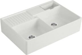 Villeroy & Boch Spülstein-Doppelbecken in Weiß mit Steam C-Plus Technologie, Breite: 90 cm - Bild 1