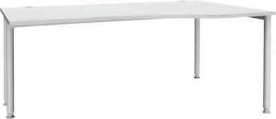 Schäfer Shop Genius Freiformschreibtisch MODENA FLEX mit Ansatz rechts, lichtgrau/weißaluminium, B: 180,0 cm, H: 72,0 cm - Bild 1