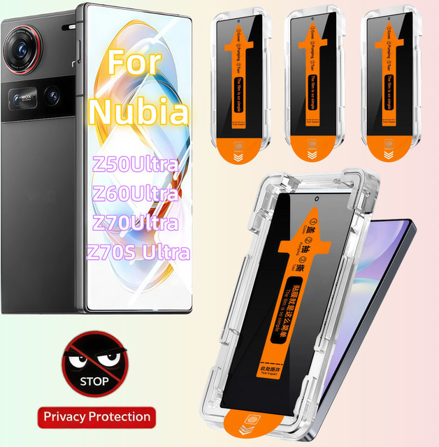 3er-Pack Anti-Peeping Displayschutz aus gehärtetem Glas für ZTE Nubia Z50 Ultra, Z60 Ultra, Z70 Ultra und Z70S Ultra, transparent - Bild 1