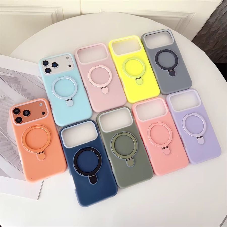 Xeber Silikon-Gelee-Matthalter Magnetische Hülle für iPhone 17, 16, 15, 14, 13 Pro Max mit Magsafe Kamera-Steuerknopf Abdeckung in Pink und Orange - Bild 4