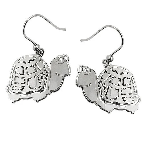 SIGO Ohrringe Ohrhaken Schildkröte, 925 Silber, Unisex - Bild 1