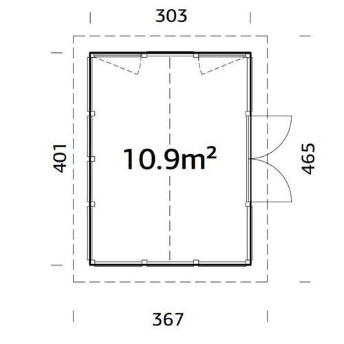 Palmako Pavillon Isabella aus Fichtenholz in Braun mit Satteldach, B/T/H: 465 x 367 x 297 cm - Bild 3